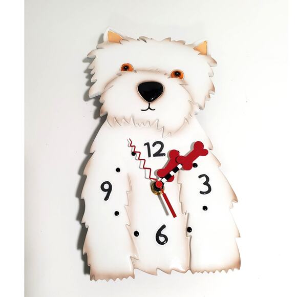Westin the West Highland Terrier Dog Wall Clock Allen Designs Missing Pendulum - Picture 2 of 11